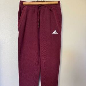 Adidas Mens Small Burgundy Sweatpants